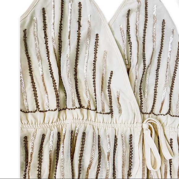 Elegant Cream Striped Dress - Picture 6 of 7